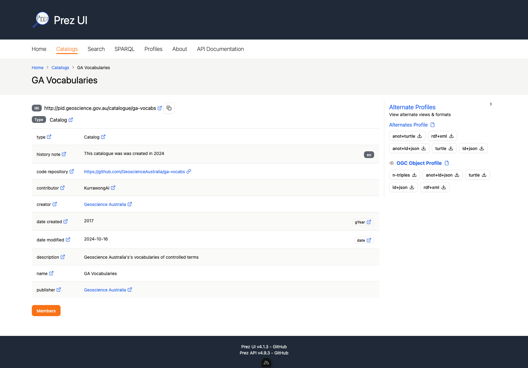 Example Prez screenshot